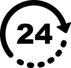 24 Hour Service Outline Svg File, Free Vectors File